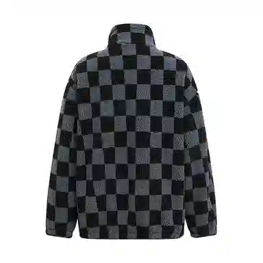 美特斯邦威 国潮撞色棋盘格加厚棉服 男款