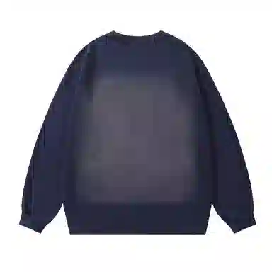 三体  幽灵倒计时系列美式复古经典雷射片撞色渐变休闲简约字母印花重磅基础宽松套头圆领长袖卫衣 男女同款