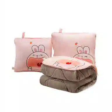 公主恋人 卡通加厚抱枕被 可爱兔子恐龙哈士奇靠枕 午睡毯 玩偶周边