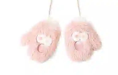 白卷 保暖防寒卡通长毛小怪兽 绒线手套 男女同款情侣款