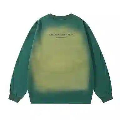 三体  幽灵倒计时系列美式复古经典雷射片撞色渐变休闲简约字母印花重磅基础宽松套头圆领长袖卫衣 男女同款