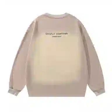 三体  幽灵倒计时系列美式复古经典雷射片撞色渐变休闲简约字母印花重磅基础宽松套头圆领长袖卫衣 男女同款