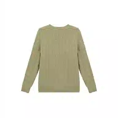 麓蔓蒂 纯色圆领提花长袖针织衫 女款