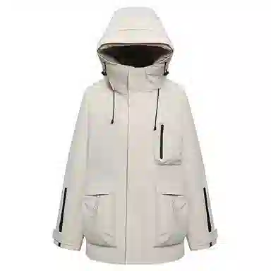 鸭鸭 可拆卸内胆三合一三防连帽纯色长袖羽绒服 女款