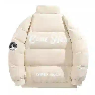 三体 红岸基地系列 含挎包字母徽章印花基础款宽松户外防水防风休闲保暖加厚立领羽绒服 男女同款