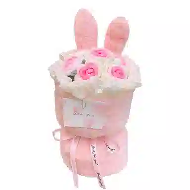 公主恋人 小熊花束组合 熊熊小香风玫瑰 玩偶 毛绒公仔