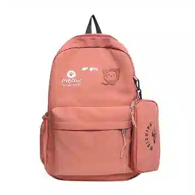 尼格尔 简约小清新校园简单时尚中大学生可爱洋气尼龙书包背包双肩包 女款 多色