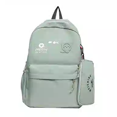 尼格尔 简约小清新校园简单时尚中大学生可爱洋气尼龙书包背包双肩包 女款 多色