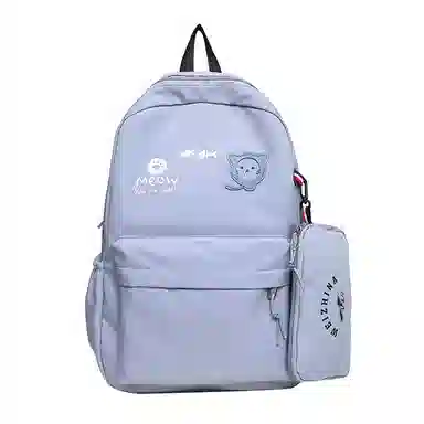 尼格尔 简约小清新校园简单时尚中大学生可爱洋气尼龙书包背包双肩包 女款 多色