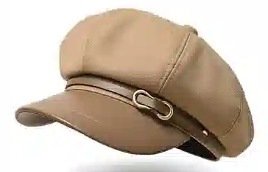 优幽兰 韩版显脸小八角简约纯色防风防寒大头围设计感高级感小众 聚酯纤维 贝雷帽 女款