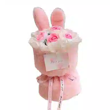 公主恋人 小熊花束组合 熊熊小香风玫瑰 玩偶 毛绒公仔