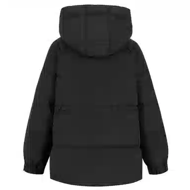 九条喵 纯色加厚连帽中长款羽绒服 女款