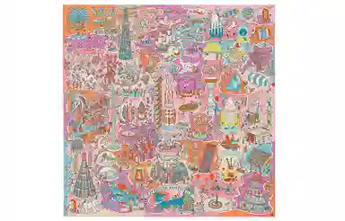 Hermes World Expo 90cm Silk Scarf