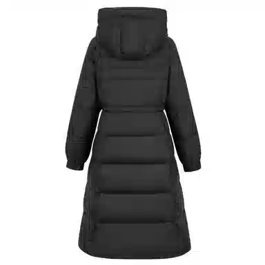 九条喵 加厚连帽收腰长款羽绒服 女款