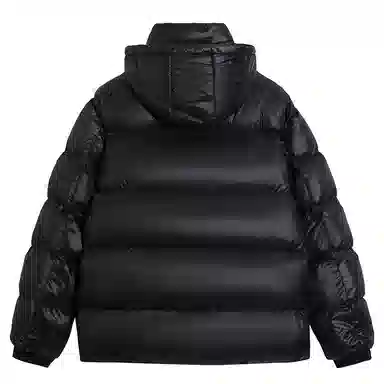 AMBER LIGHT Patchwork Logo Hoodie Coat