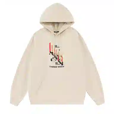 三体 水滴一个来自星球的馈赠系列 宽松套头休闲日常简约易搭亲肤保暖防风纯棉重磅长袖情侣连帽卫衣 男女同款