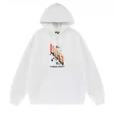 三体 水滴一个来自星球的馈赠系列 宽松套头休闲日常简约易搭亲肤保暖防风纯棉重磅长袖情侣连帽卫衣 男女同款