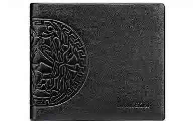 马莎兰缇 中国风印花超薄 纯色自动扣皮带 皮带组合套装 代写贺卡高档礼盒 头层牛皮 钱包 常规 男款 黑色