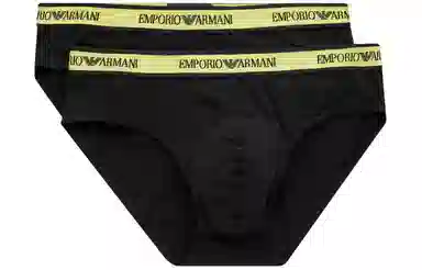 Emporio Armani Jacquard Triangle Briefs 2-Pack Black