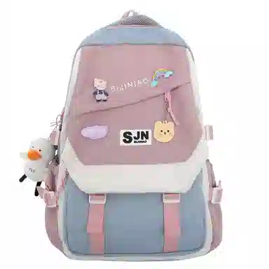 尼格尔大容量双肩背包休闲校园女生尼龙双肩包小学生初中生学生上课书包女多色