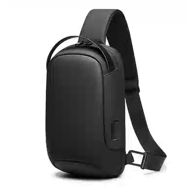 大容量休闲多功能防水 牛津布 单肩斜挎包胸包 常规 男女同款情侣款 黑色