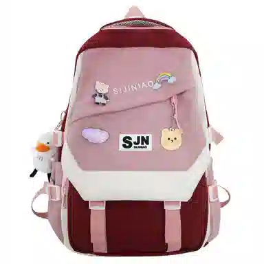 尼格尔大容量双肩背包休闲校园女生尼龙双肩包小学生初中生学生上课书包女多色