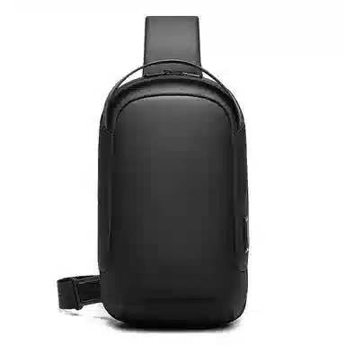 大容量休闲多功能防水 牛津布 单肩斜挎包胸包 常规 男女同款情侣款 黑色