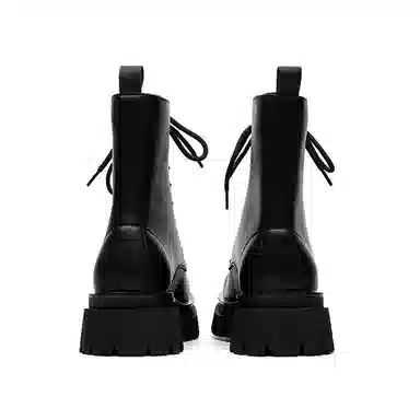 健休 简约 中筒 马丁靴 男女同款 黑色