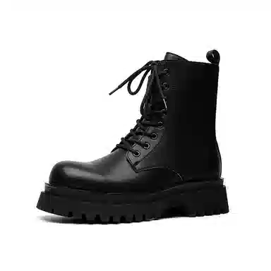 健休 简约 中筒 马丁靴 男女同款 黑色