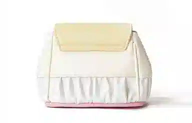 音魅 合成革玩趣蛋糕包元气少女斜挎包小众褶皱单肩包手机包 小号 女款 蓝色/米白