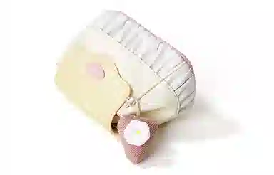 音魅 合成革玩趣蛋糕包元气少女斜挎包小众褶皱单肩包手机包 小号 女款 蓝色/米白