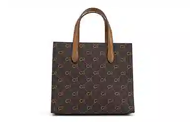 COOGI Logo Strap Shoulder Bag Medium Ivory Brown