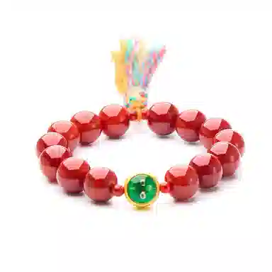 琳琯瑛 新中式国风气质轻奢小众设计吉祥五路财神眼彩绳 玛瑙 玉石手串 男女同款情侣款