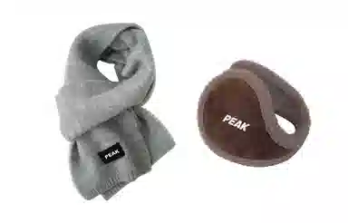 匹克 冬季保暖套装流苏千鸟格 绒线围巾 男女同款情侣款