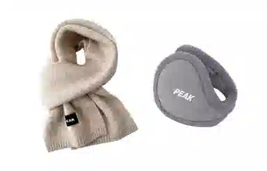 匹克 冬季保暖套装流苏千鸟格 绒线围巾 男女同款情侣款