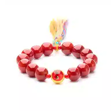 琳琯瑛 新中式国风气质轻奢小众设计吉祥五路财神眼彩绳 玛瑙 玉石手串 男女同款情侣款