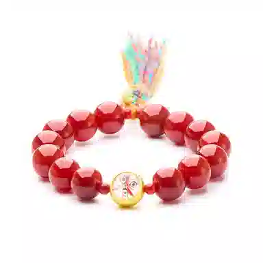 琳琯瑛 新中式国风气质轻奢小众设计吉祥五路财神眼彩绳 玛瑙 玉石手串 男女同款情侣款