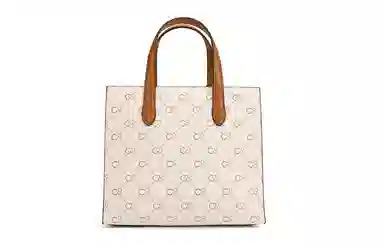 COOGI Logo Strap Shoulder Bag Medium Ivory Brown