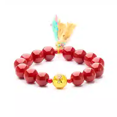 琳琯瑛 新中式国风气质轻奢小众设计吉祥五路财神眼彩绳 玛瑙 玉石手串 男女同款情侣款