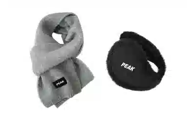 匹克 冬季保暖套装流苏千鸟格 绒线围巾 男女同款情侣款