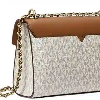 Michael Kors MK Rose Crossbody Small Vanilla Brown