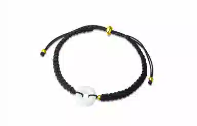 牧言 国潮复古新中式简约小众设计高级感 镂空编织黑绳可调节手饰 琉璃 平安扣玉石手链 男女同款情侣款