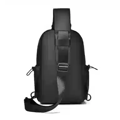 百搭休闲纯色机能风单肩包斜挎包 尼龙 胸包 常规 男女同款情侣款 黑色/灰色/蓝色