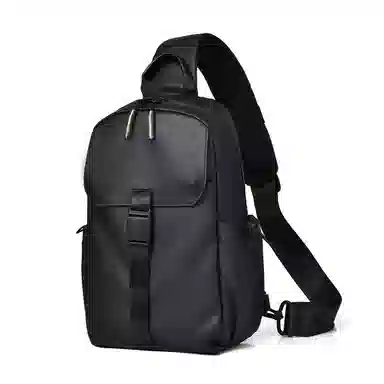 百搭休闲纯色机能风单肩包斜挎包 尼龙 胸包 常规 男女同款情侣款 黑色/灰色/蓝色