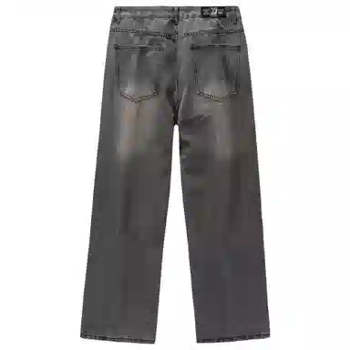 XINYINSU Retro Washed Wide-Leg Jeans Grey