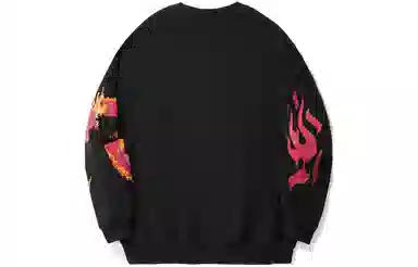 中国李宁 日进斗金系列 龙年龙图腾图案宽松套头无帽卫衣 男款 黑色