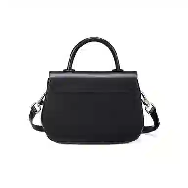 红蜻蜓 经典时尚斜挎包包秋冬百搭少女包 牛皮 高级感单肩包复古豆腐包腋下包轻便休闲通勤小方包 小号 女款 黑色/咖啡色