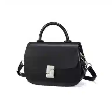 红蜻蜓 经典时尚斜挎包包秋冬百搭少女包 牛皮 高级感单肩包复古豆腐包腋下包轻便休闲通勤小方包 小号 女款 黑色/咖啡色