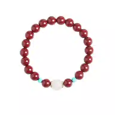 宝致 国风国潮 轻奢简约高级感 再造辰砂朱砂 玉石手串 男女同款情侣款