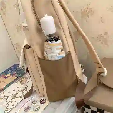 尼格尔大容量双肩包女高中生尼龙电脑旅行背包初中生书包女大学生韩版高颜值 多色